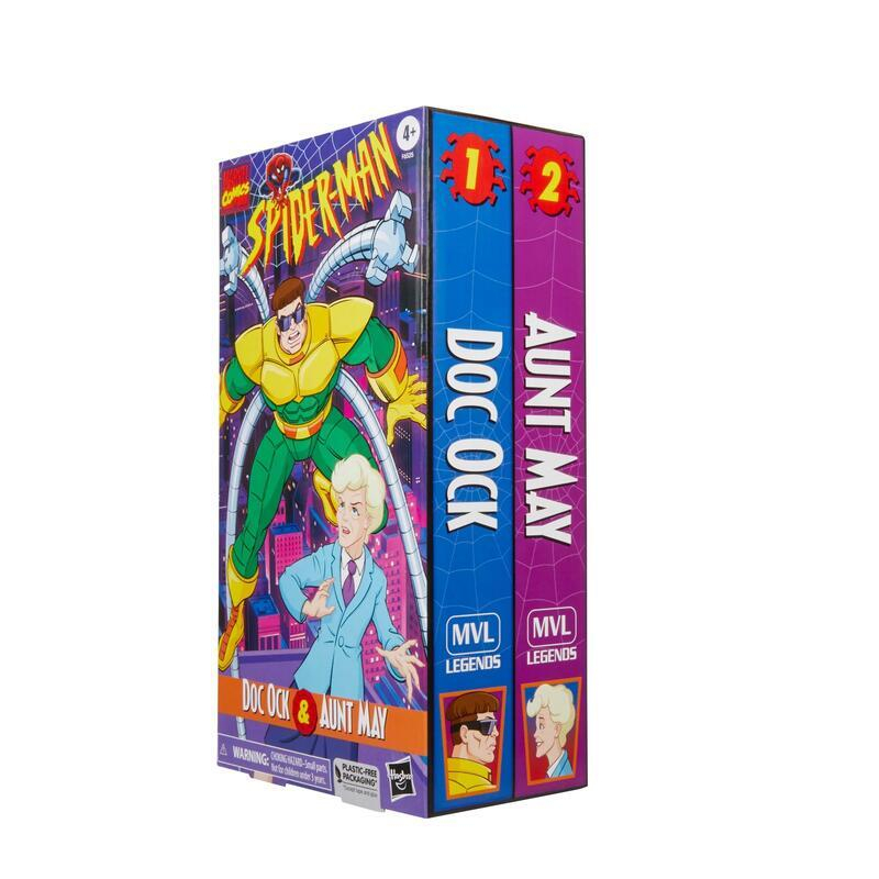 Hasbro 漫威 MARVEL 蜘蛛人傳奇 6吋人物 錄像系列 八爪博士 梅嬸 VHS 雙人包 F65255L00