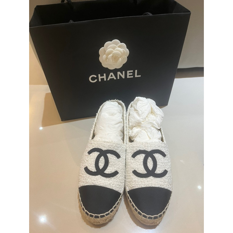 Chanel 香奈兒 草編鞋 鉛筆鞋(9成5新）