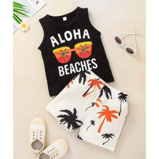 男童背心和短褲 kids tank tops and shorts 2pc set size 100