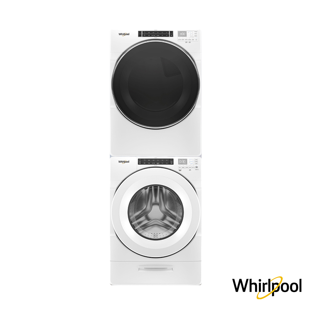 美國Whirlpool 8TWFW5620HW+8TWGD8620HW(桶裝) 洗烘堆疊
