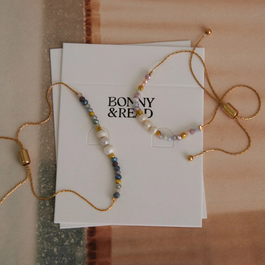 【Bonny &amp; Read】 珍珠 串珠 編織 編繩手鍊 可調節手鍊 伸縮手鍊 手環 【全現貨賣場】