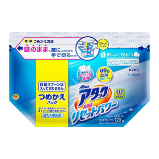【JPGO】日本製 kao花王 Attack 99%除菌 高浸透洗衣粉 補充包 720g~清新花香
