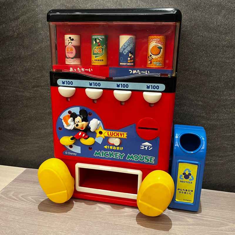 九成新 TOMY 米奇 米老鼠 飲料販賣機 自動販賣機 飲料機 迪士尼 玩具 懷舊 復古 美式