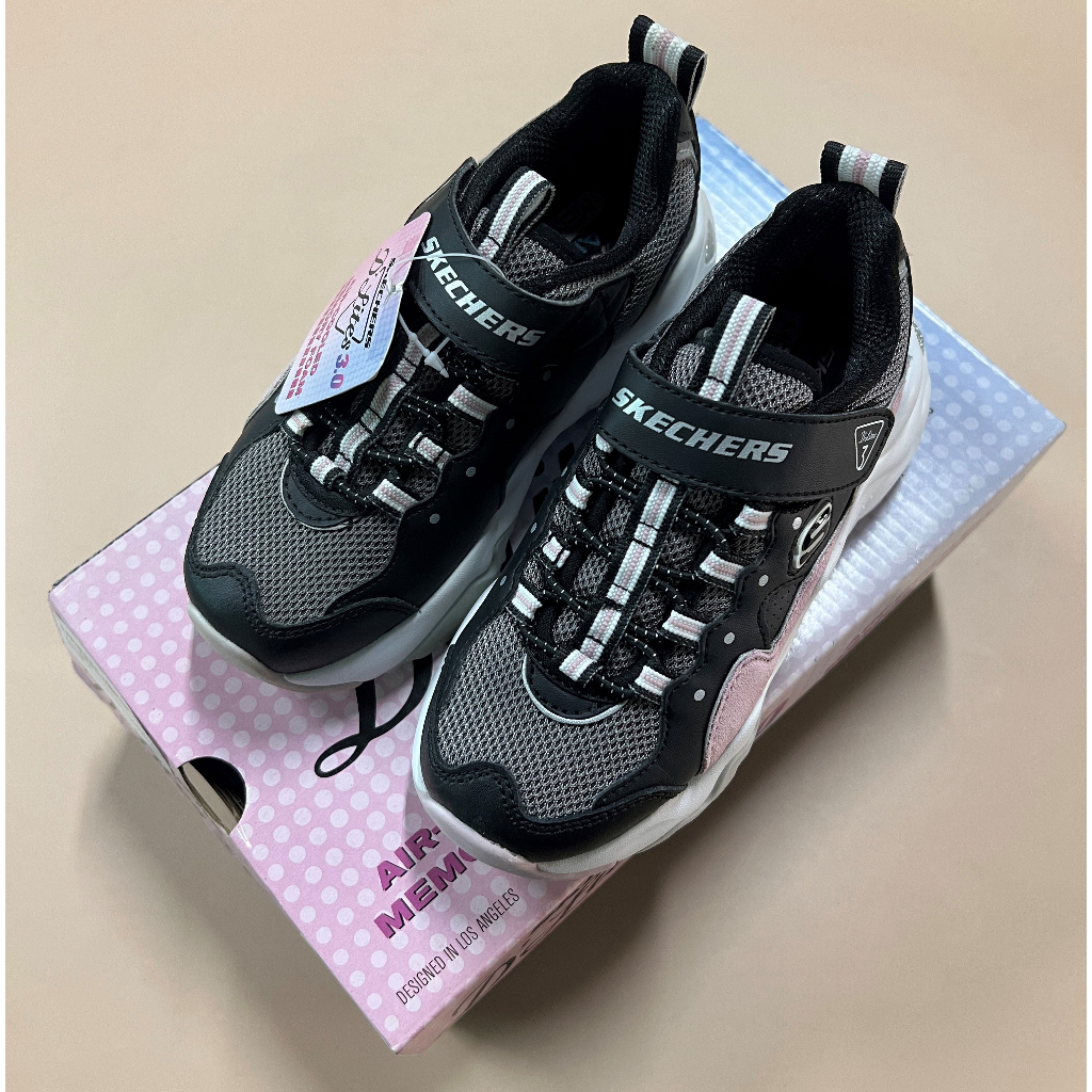 ［出清品］《布布童鞋》(17公分)SKECHERS_D'Lite黑粉色老爹鞋兒童運動鞋80444BKLP