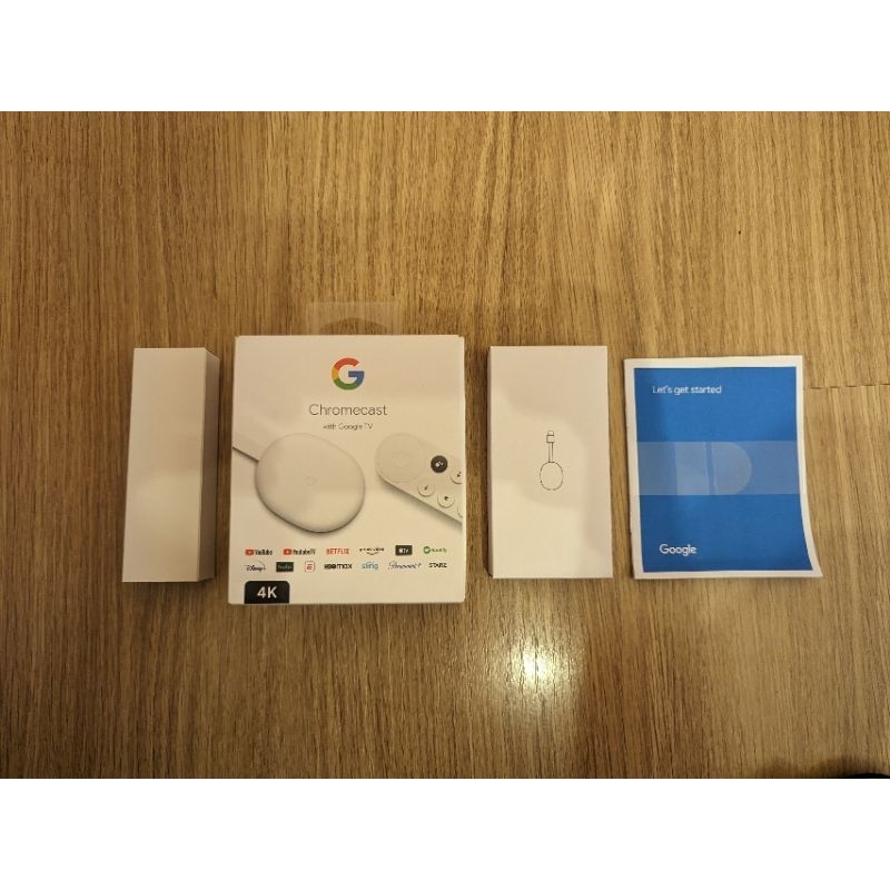 Chromecast google tv 4k 第四代盒子白色內容物是藍色，二手便宜賣只有一台1280, Netflix