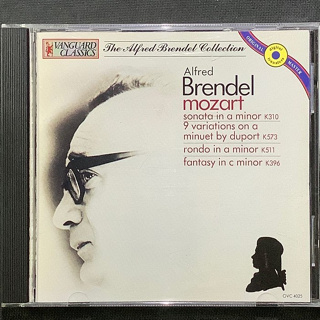 日本唱片藝術首獎/Mozart莫札特-第8號鋼琴奏鳴曲/幻想曲/迴旋曲/鋼琴變奏曲 Brendel布蘭德爾/鋼琴 美國版