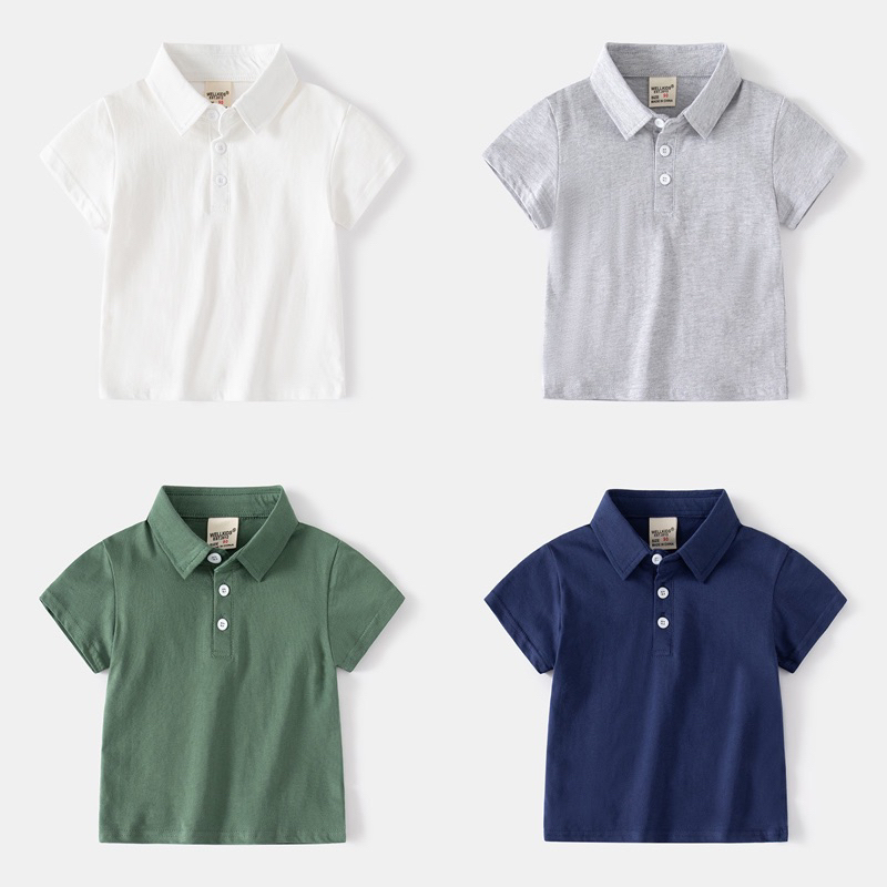 台灣現貨-純色polo衫 兒童polo衫 童裝polo衫 童裝夏天 童裝春秋 童裝領子 童裝短袖