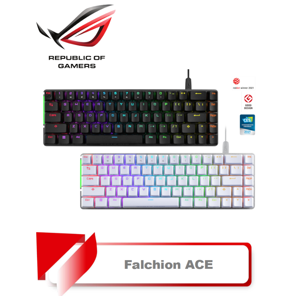 【TN STAR】ROG Falchion Ace 65% 緊湊型遊戲鍵盤 青紅茶軸/雙USB-C/人體工學/NX軸
