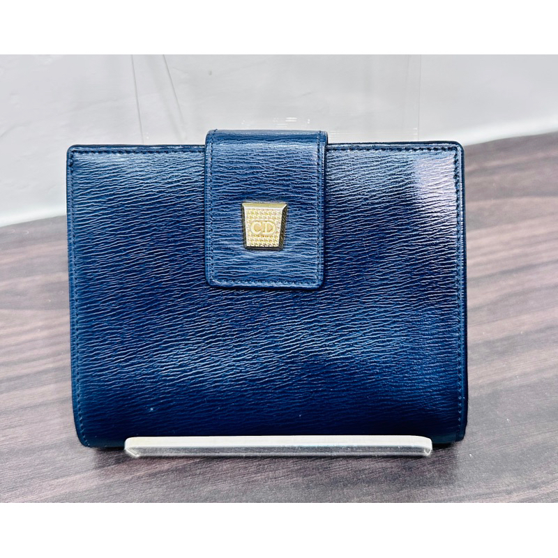 【Amy’s】100%真品 Vintage DIOR經典素色防刮皮革短夾 男款 女款 中性款 百搭 日本帶回