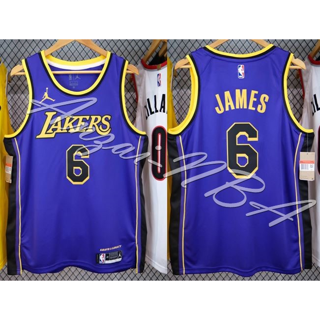 Anzai-NBA球衣 23年賽季 LAKERS 洛杉磯湖人隊 JAMES 6號 宣告版紫色 熱壓球衣-全隊都有