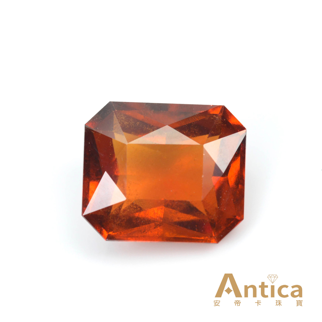 [ANTICA] 鈣鋁榴石 桂榴石 7.73克拉 橘色 紅色 長方 莫三比克  hessonite 經理推薦）安帝卡珠寶