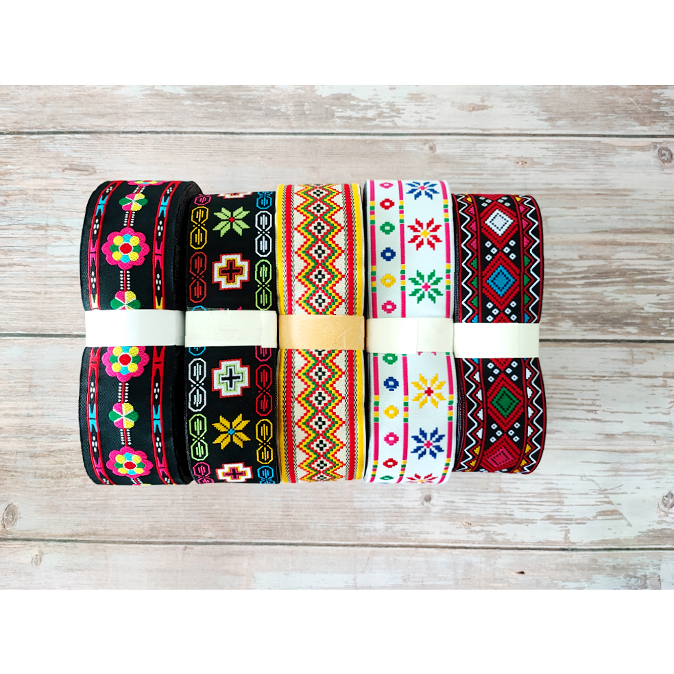 【綺綺愛編織】整捆裝 原住民織帶 圖騰 寬度5公分 電腦繡織帶 台灣製造