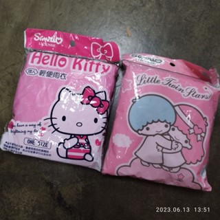 正版 三麗鷗 雙子星 凱蒂貓 hello kitty 輕便 成人 雨衣 成人雨衣 雙仙子