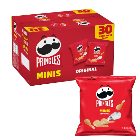 Pringles Minis 19公克 X 30入 品客洋芋片 MINIS 原味口味 洋芋片 好市多洋芋片 唯龍購物