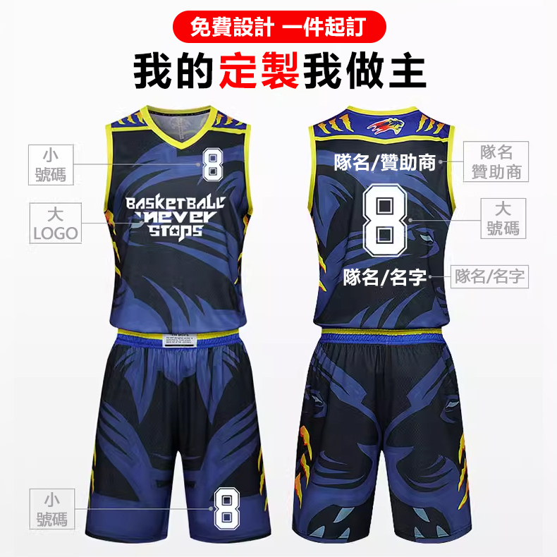 客製化球服 隊服 客製化籃球服 客製化 NBA 球衣 籃球衣 印號碼名字隊名圖案 籃球隊服套裝 客製化衣服 運動套裝