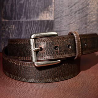 【MF select】Ariat 騎士時尚 滾式針棒扣 深棕款 真牛皮 真皮皮帶 男用皮帶 休閒皮帶 牛仔褲皮帶