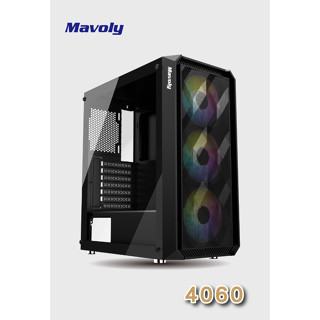 【免運熱銷】Mavoly 松聖 4060 ATX/USB 3.0/ 顯卡長33/下置電源/附3風扇 玻璃透側 電腦機殼