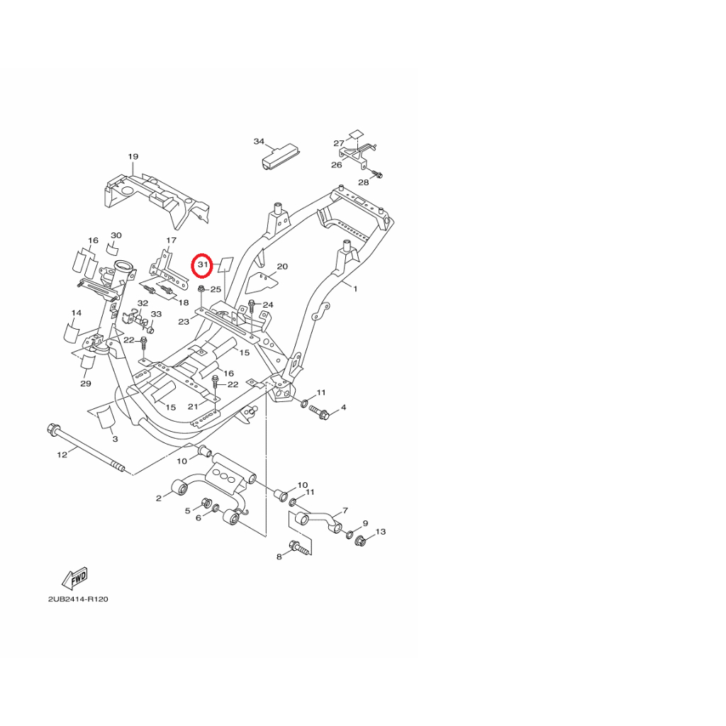 YAMAHA 原廠 新勁戰 四 五 代 CUXI FS S MAX SWEET 防震墊 料號：4C7-F1541-00