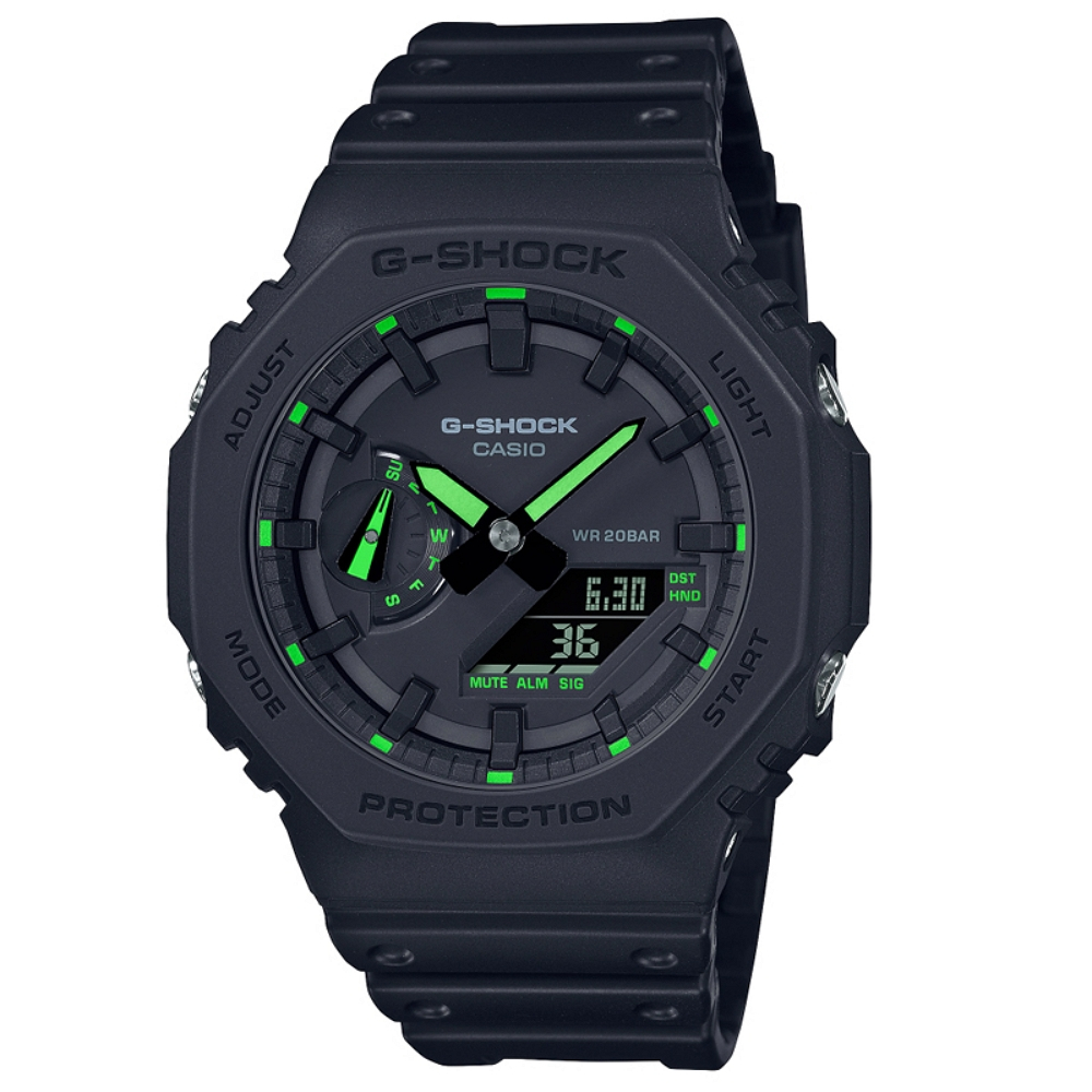 【CASIO】卡西歐 G-SHOCK 農家橡樹八角雙顯腕錶 GA-2100-1A3 台灣卡西歐保固一年