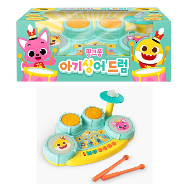 【瘋玩物日韓代購】 韓國境內版 聲光玩具 pinkfong baby shark 碰碰狐 鯊魚寶寶 打鼓 字母 數字