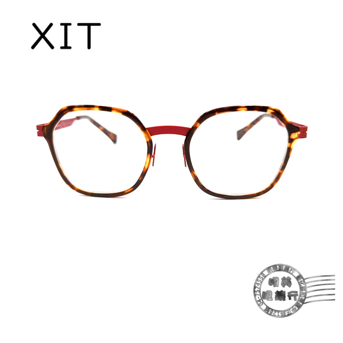 XIT eyewear C023 133 撞色(玳瑁X洋紅)手工鏡框/光學鏡框/明美鐘錶眼鏡