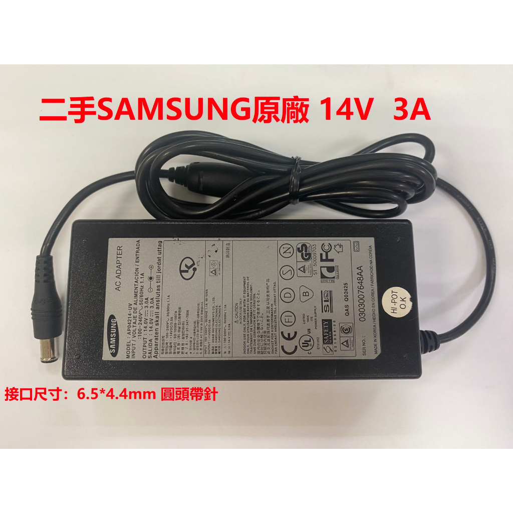 二手 SAMSUNG 原廠   14V   3A電源供應器/變壓器 AP04214-UV