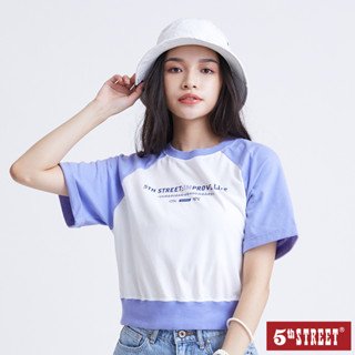 5th STREET 女裝短版拉克蘭袖短袖T恤-白色