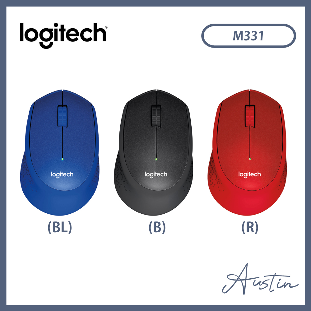 『現貨』［logitech 羅技］靜音無線滑鼠 藍/紅/黑 M331