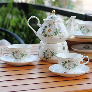 🔥 臺灣 熱賣 陶瓷茶具 耐熱花茶壺 泡茶加熱底座 下午茶茶具 泡茶壺 咖啡壺 冷水壺 骨瓷杯 花茶杯 咖啡杯 茶杯