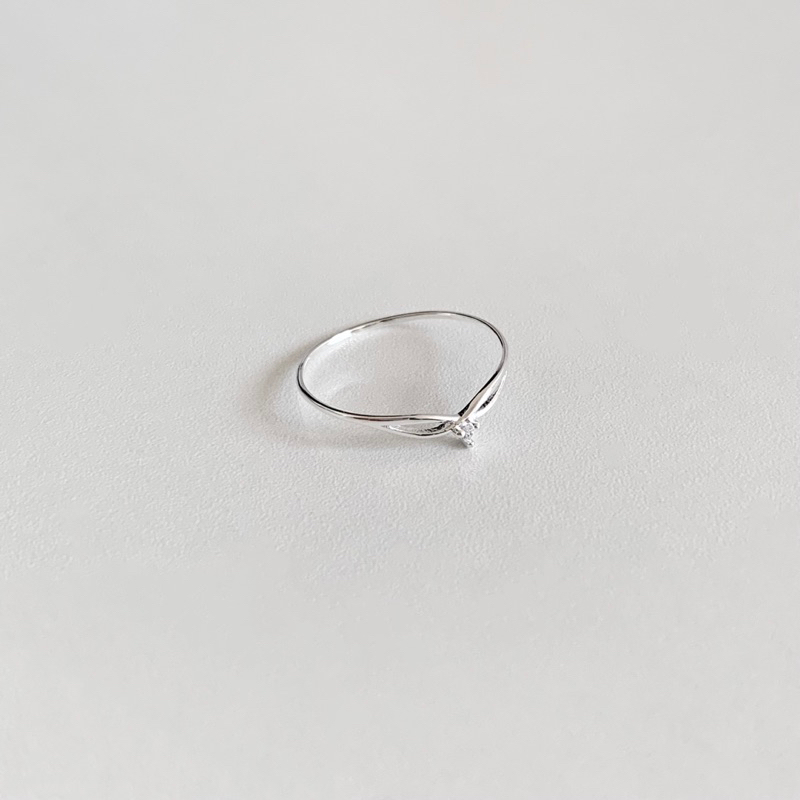 🇰🇷 韓國s925超質感氣質精緻閃閃鋯石尾戒銀戒 SILVER 925 DIAMOND CROWN RING