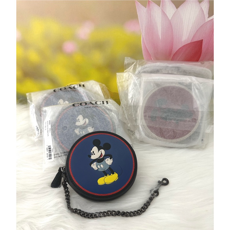 現貨 美國🇺🇸Coach x Disney Mickey Mouse 米奇聯名款 包掛 圓形零錢包 卡夾包 吊飾