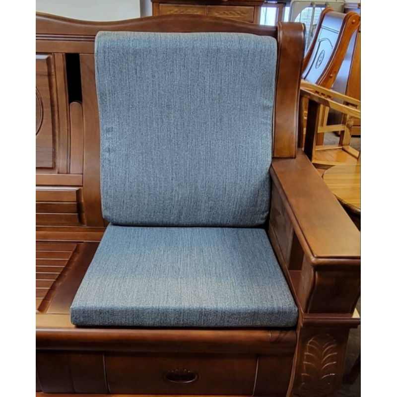 [ 阿派傢俱工廠直營 ]  L型人體工學亞麻連身矽膠聚合棉坐墊椅墊(大型木製沙發用)