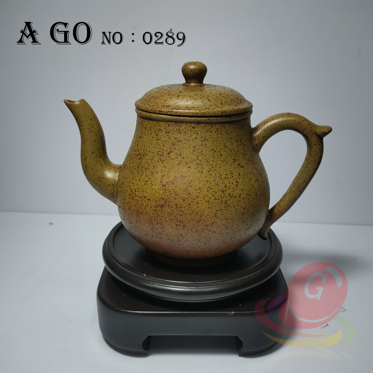 [A go]原礦段泥柴燒紫砂壺 早期名家手工製作 容量400CC茶壺 NO：0289