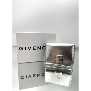 Givenchy 4G 層壓皮革三折錢包 銀色