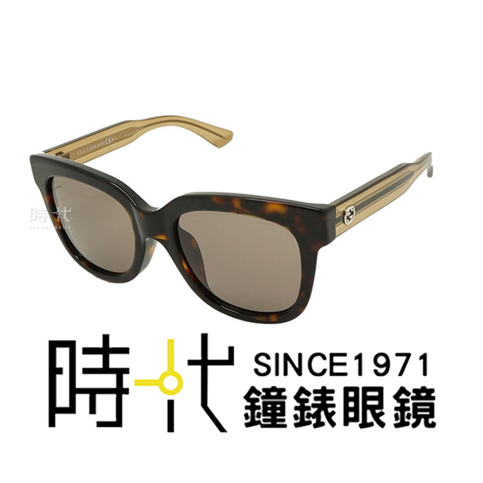 【Gucci】太陽眼鏡墨鏡 GG3756/F/S YU8 橢圓框墨鏡 大框太陽眼鏡 茶色鏡片/玳瑁框 53mm 台南時代