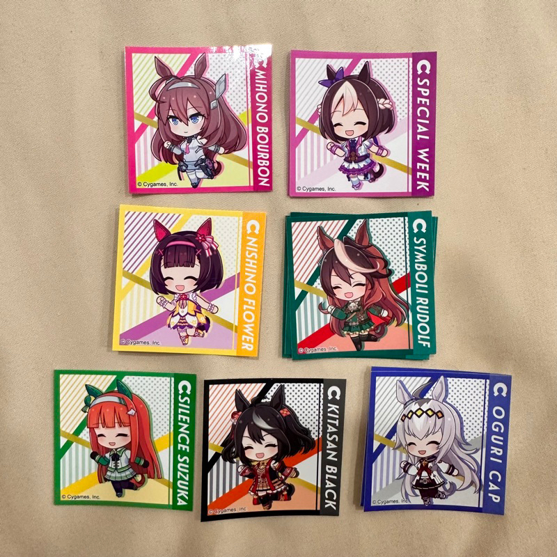 🍭Ruo🍭日版 賽馬娘 食玩 貼紙 Q版 SD 美浦波旁 北部玄駒 西野花 魯道夫 特別週 小栗帽 無聲鈴鹿