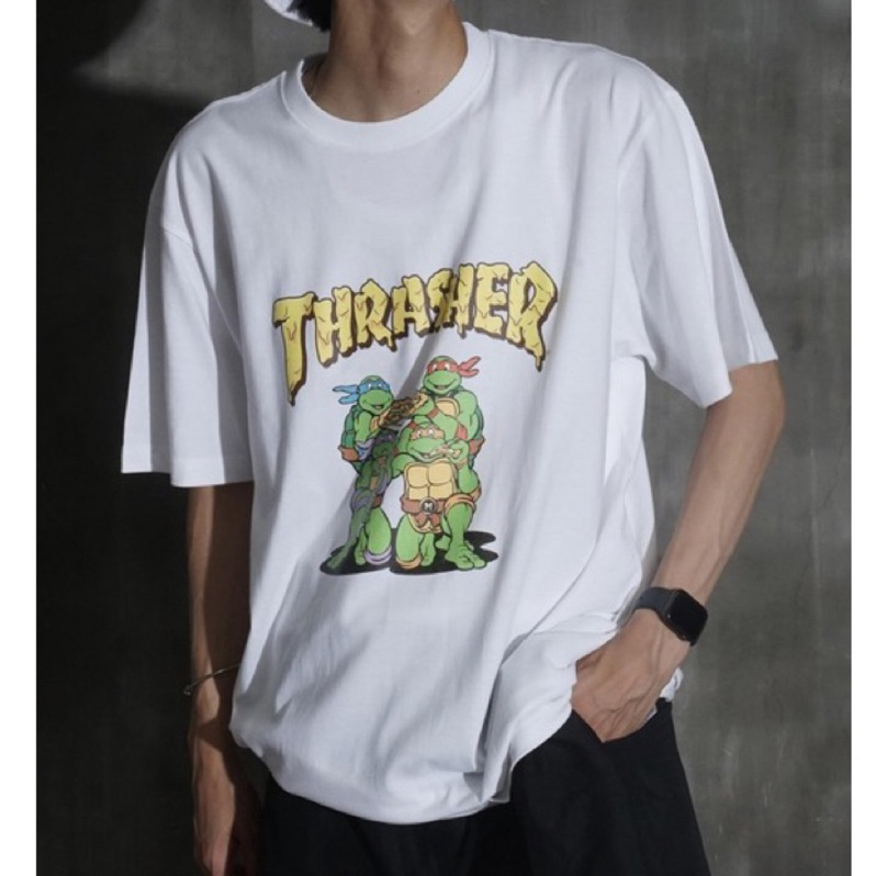 美版 THRASHER NINJA TURTLES Pizza S/S T🔥忍者龜 🍕卡通 短袖T恤 潮流