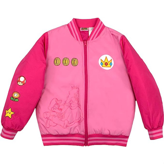 預購🚀空運🚀美國專櫃 Super Mario 碧姬公主 超級瑪利歐 兒童外套 棒球外套 外套 鋪棉外套 夾克peach