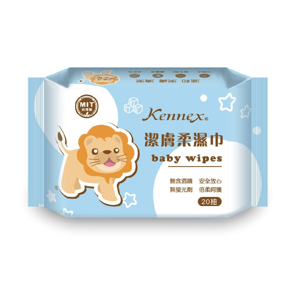 【生活工場】【肯尼士KENNEX】純水潔膚柔濕巾 20抽: 12包入 膚柔 濕巾濕紙巾 無香精 無酒精 便利