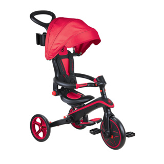 法國 GLOBBER 4合1 Trike多功能3輪推車折疊版-賽車紅│嬰兒推車│腳踏車│三輪腳踏車│平衡車