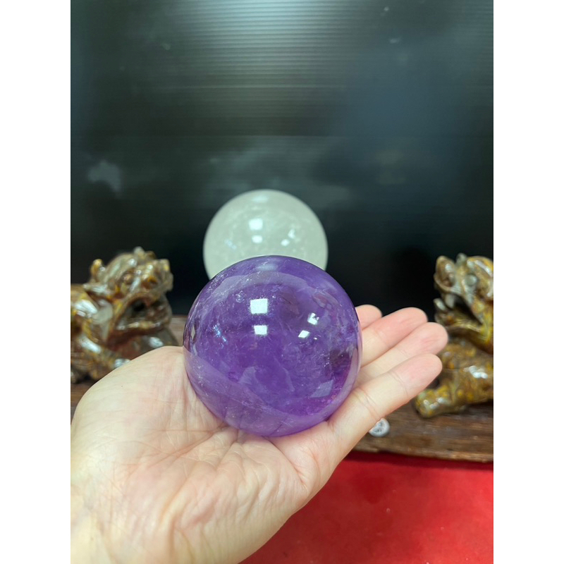 15號。紫水晶原礦.夢幻紫水晶6.3公分.有求必應🙏下標送白水晶球一顆