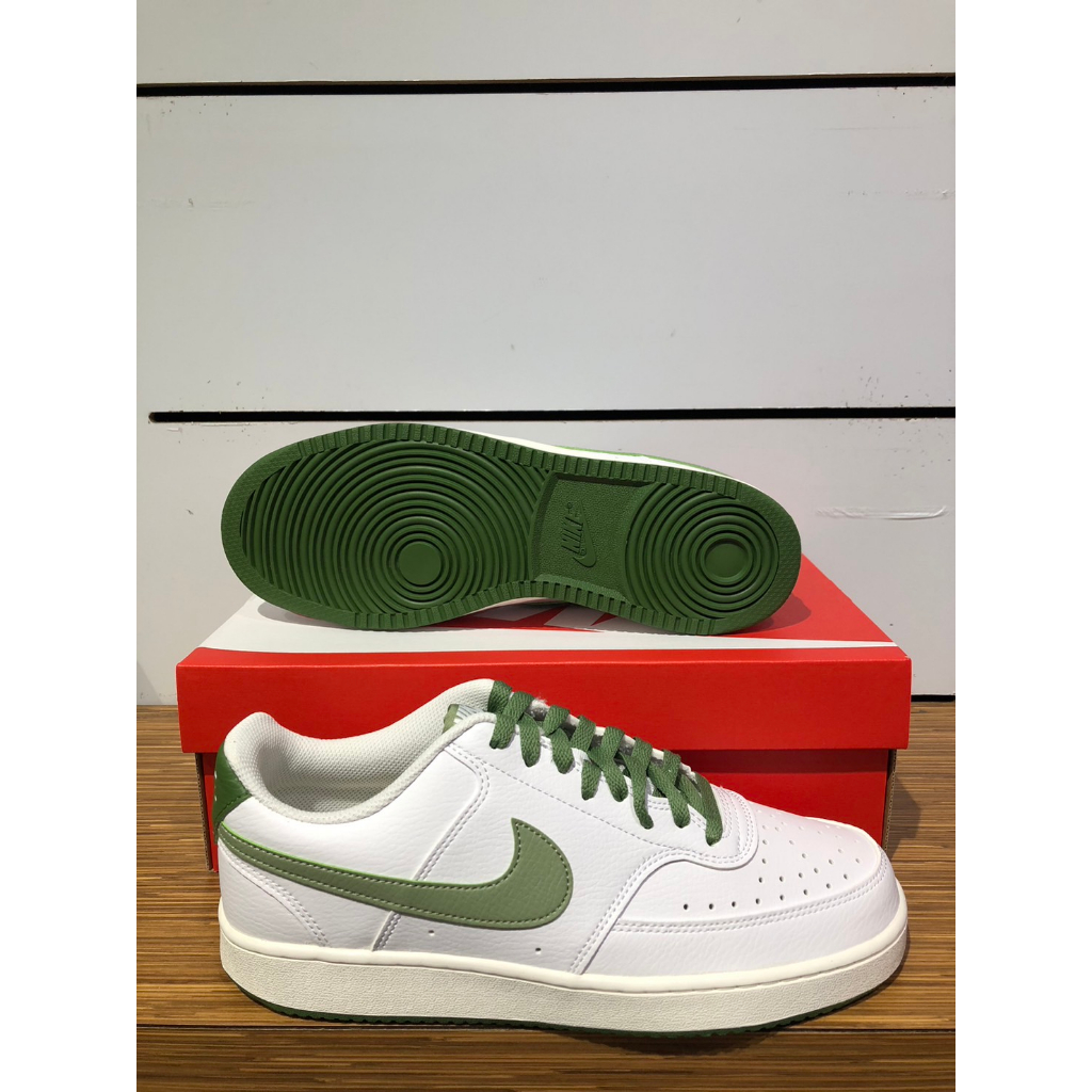 【清大億鴻】Nike Court Vision 男款 皮革 低筒小白鞋 休閒鞋 白/綠色FJ5480-100