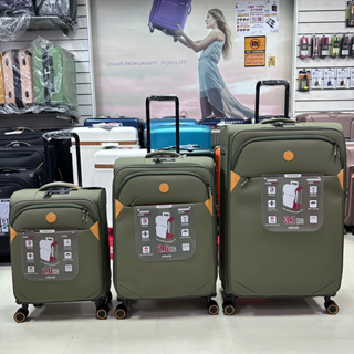 erage 輕量劍橋系列 布箱349-77行李箱大、中、小、極輕量設計 旅行箱TSA密碼鎖（綠色）