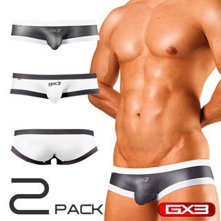 【台灣現貨】GX3-GLOSS NEON系列 U凸囊袋 黑白超級低腰平角內褲 內著 (二入組) 性感內褲