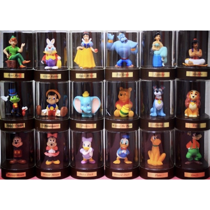日本 迪士尼 Disney 櫥窗公仔 全18款 小熊維尼 小飛象 時間兔 未貼名字標籤 需自行貼 扭蛋 盒玩