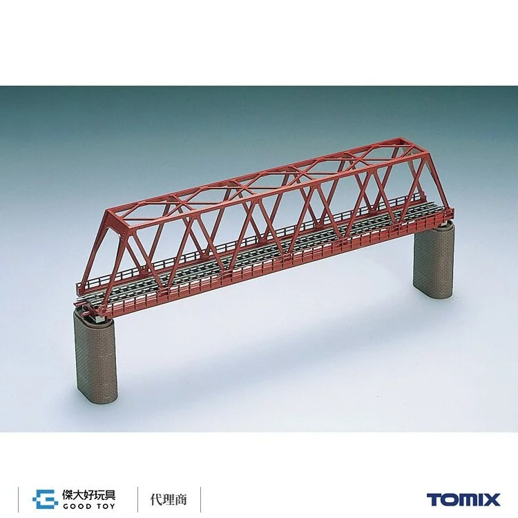TOMIX 3031 單線桁架鐵橋 (F) (紅色) (附磚造橋墩・2入)