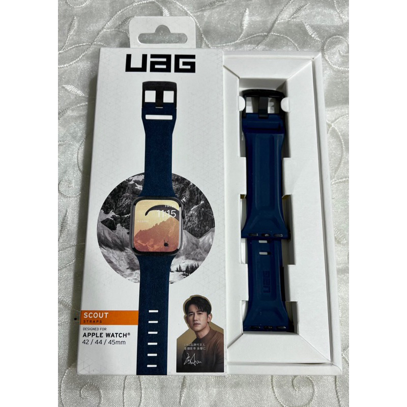 二手極新 UAG 深藍色 Apple Watch 矽膠錶帶 42mm 44mm 45mm適用
