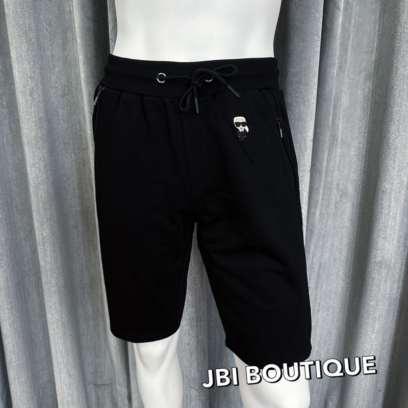 JBI BOUTIQUE✔️KARL LAGERFELD 經典立體Logo 黑色短褲