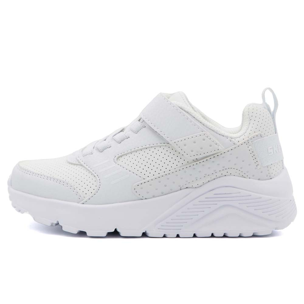 SKECHERS UNO LITE 魔鬼氈 記憶鞋墊 學生鞋 中大童 白 R9442 (403671LWHT)