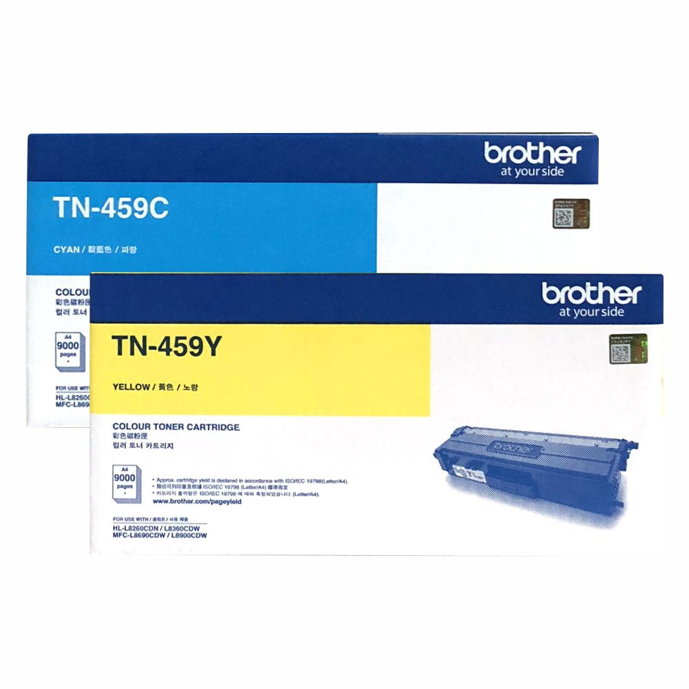 Brother TN-459C+TN-459Y 原廠【藍色+黃色】超高容量碳粉匣 適用 MFC-L8900CDW